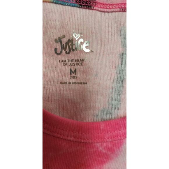 Justice Girls Tie Dye Multicolor Pink Shorts Set Size 10M NEW WITH TAGS - Picture 7 of 7